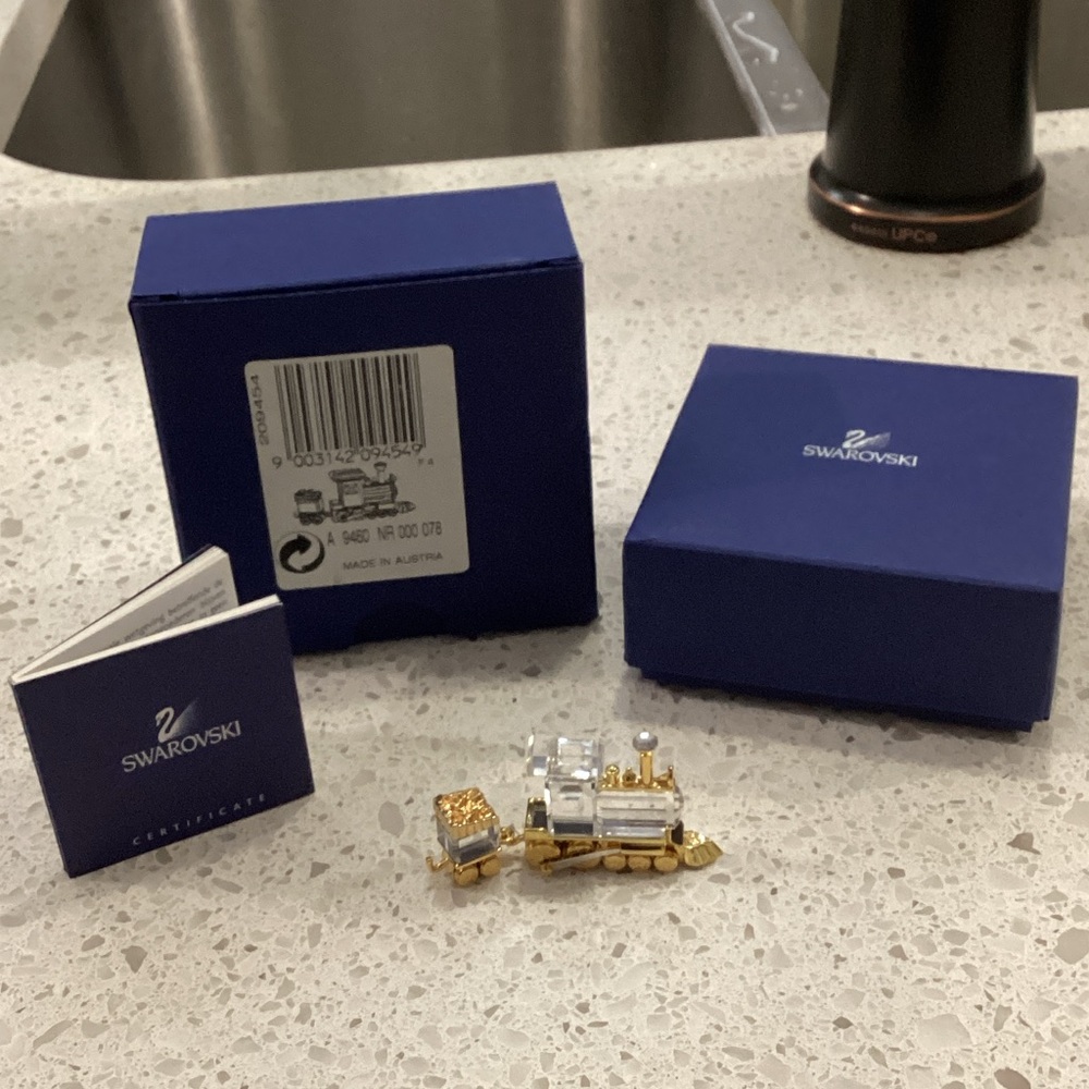 Swarovski Gold and Silver Train Ornament